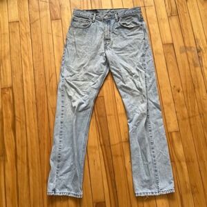 Vtg Levis 505 Regular Fit Straight Leg Light Wash Blue Denim Jeans Mens W33 L31